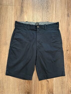 J. Crew Men's Black Flat-Front Cotton Shorts